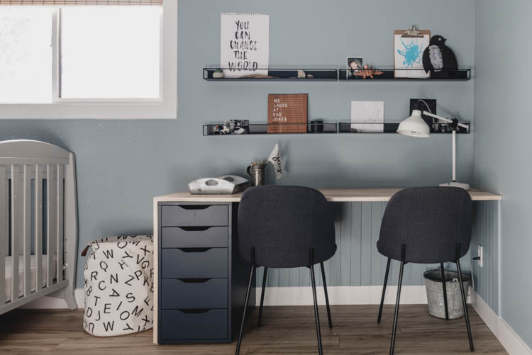 Built in desk for kids shared bedroom - modern nordic look