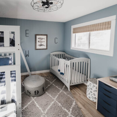 Shared Boys Bedroom with skinnylap feature wall