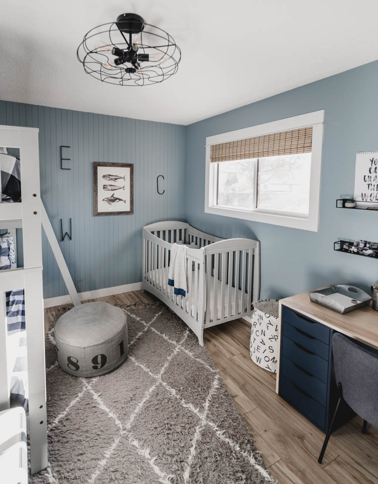 Shared Boys Bedroom Nordic Industrial One Room Challenge