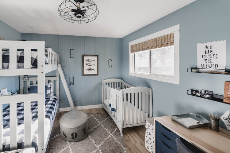 DIY Wooden Shade Hack for a boys shared bedroom