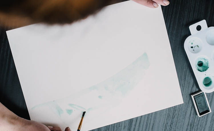 Simple Watercolor leaves tutorial- love how modern and easy this art is!