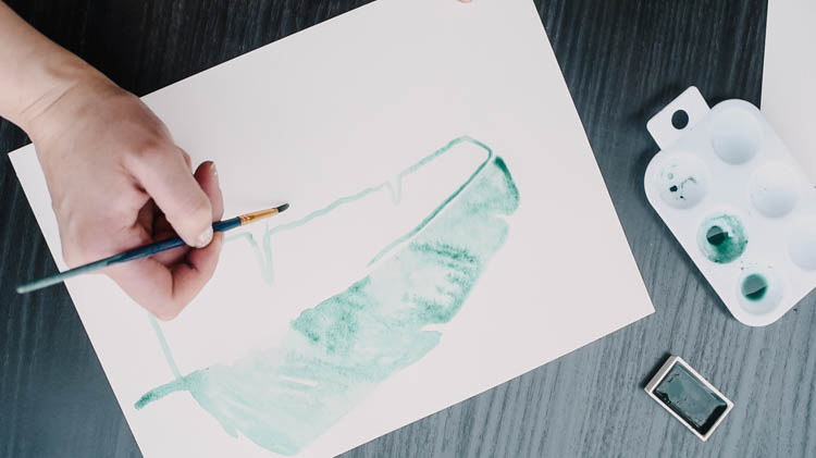 Simple Watercolor leaves tutorial- love how modern and easy this art is!