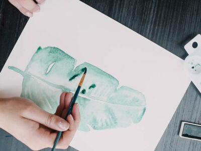 Simple Watercolor leaves tutorial- love how modern and easy this art is!