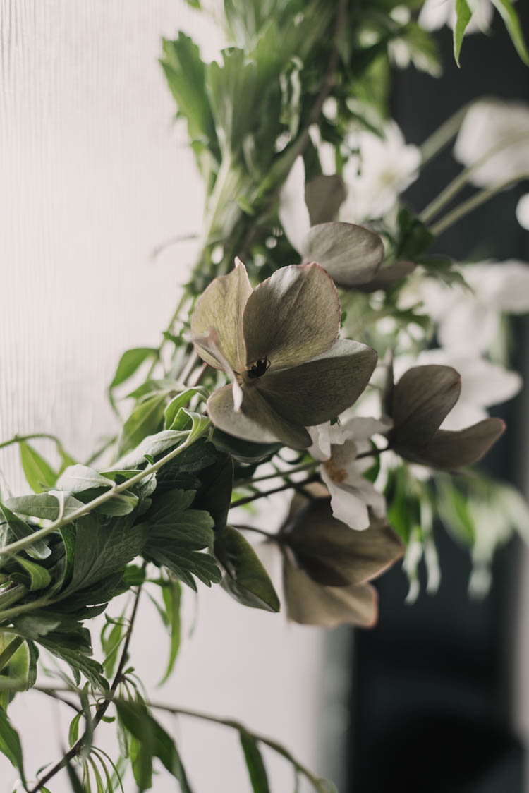 hellebore in a spring wreath