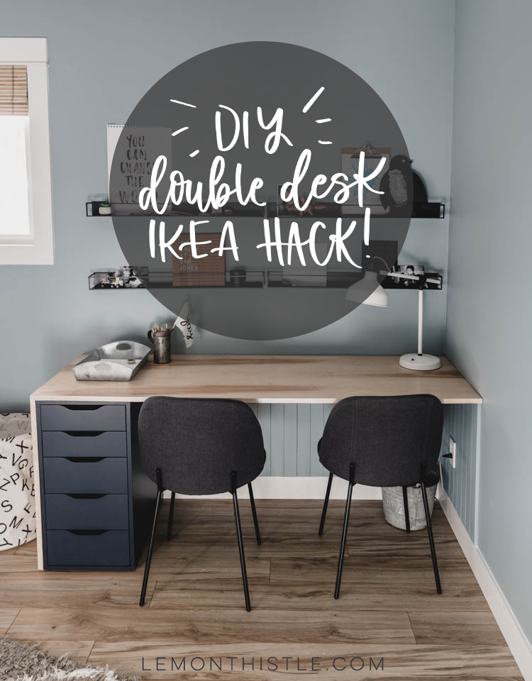 Plywood Diy Double Desk Ikea Hack Lemon Thistle