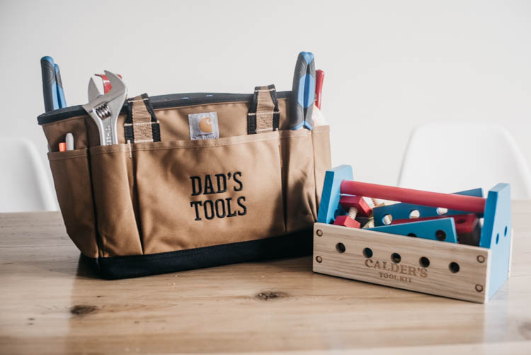 Daddy and Me Tool Kits for Father's Day - First Father's Day Gift Idea... Personalized gifts are the best! Perfect for a handy dad
