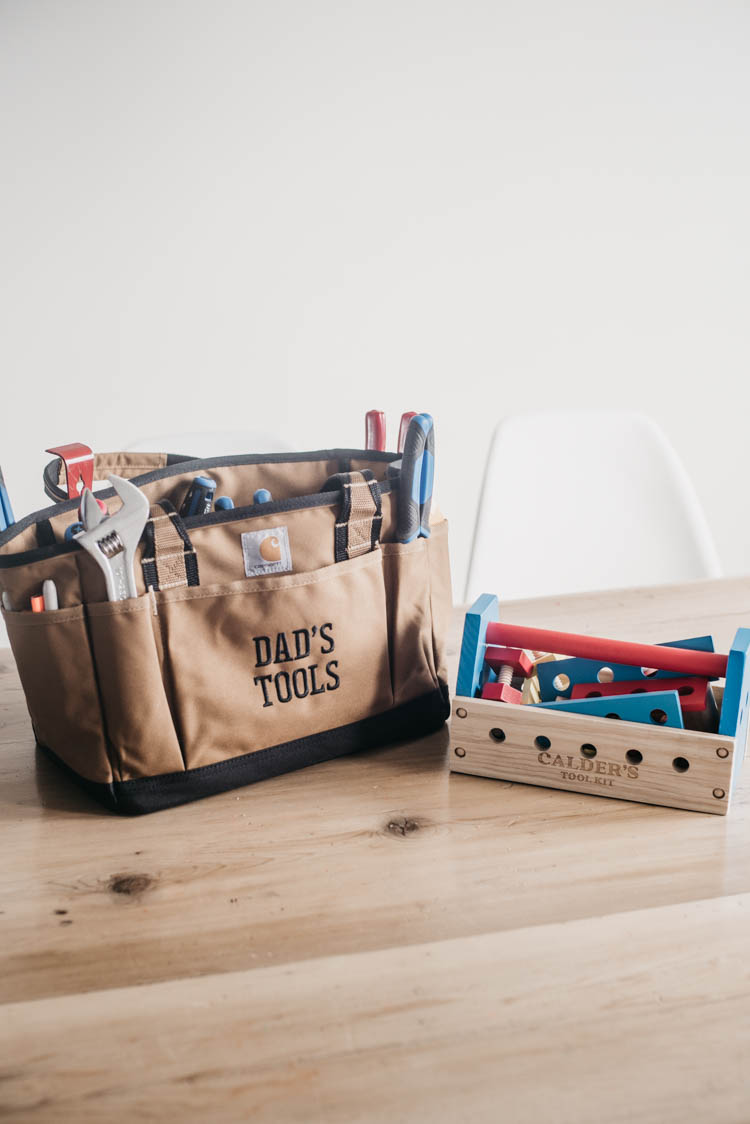 Daddy and Me Tool Kits for Father's Day - First Father's Day Gift Idea... Personalized gifts are the best! Perfect for a handy dad