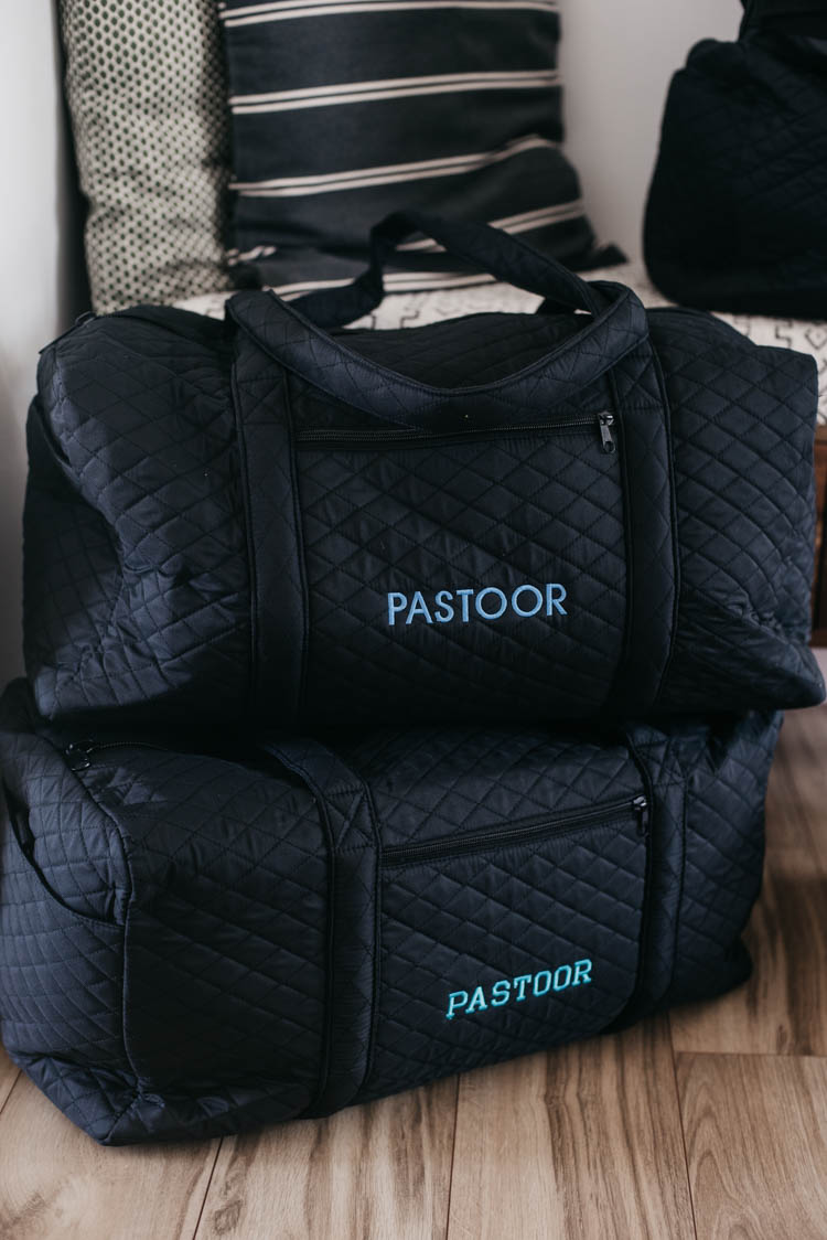 Matching duffel bags for the whole family! These are perfect for travelling with the embroidered names- the perfect gift for travellers!