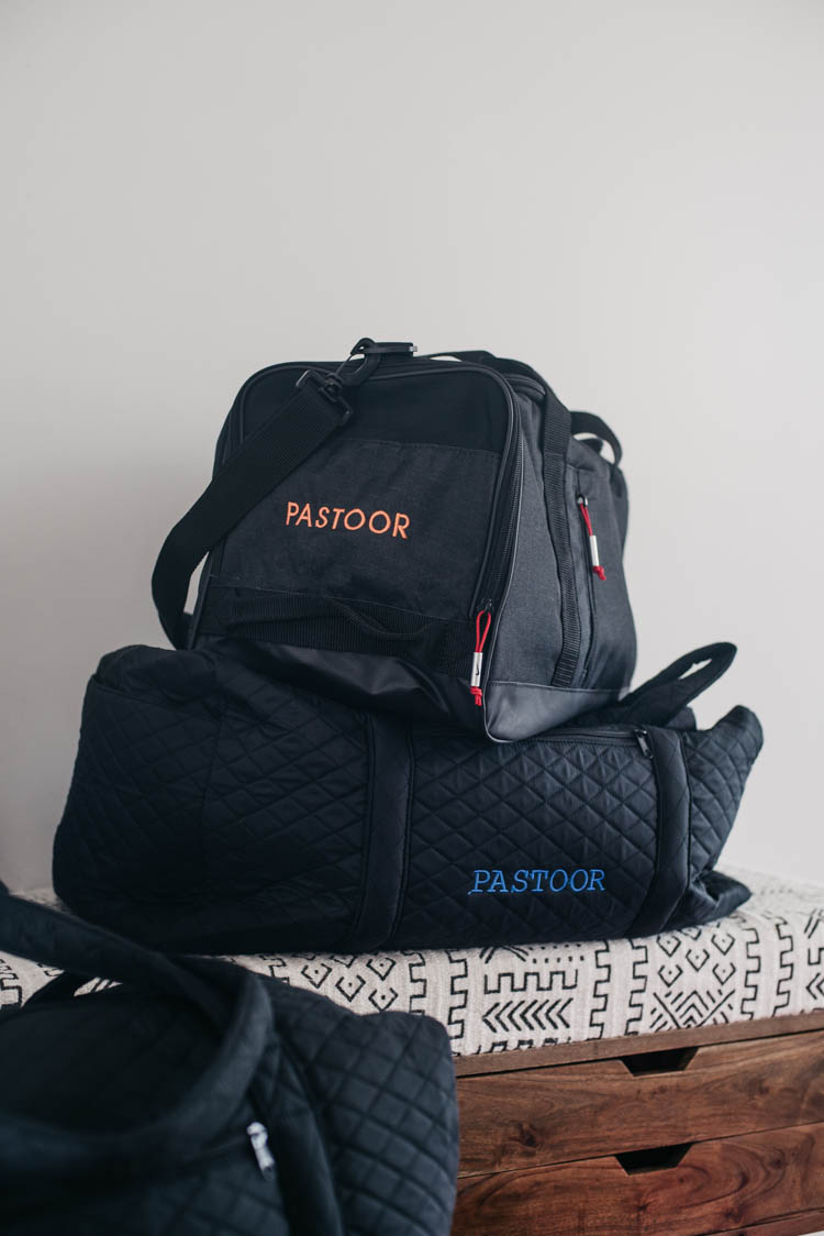 Matching duffel bags for the whole family! These are perfect for travelling with the embroidered names- the perfect gift for travellers!