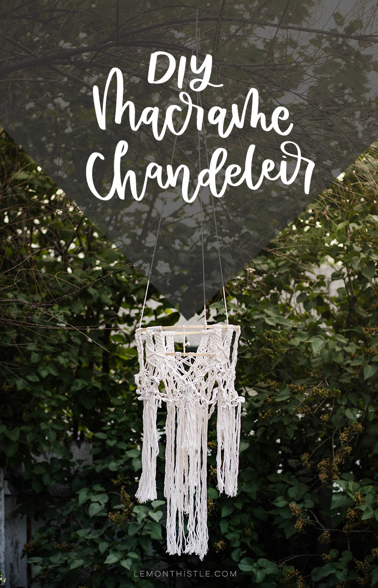 DIY Macrame Chandelier text overlay
