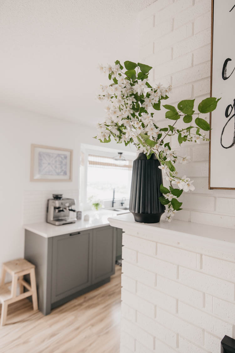 Flowering branches for simple minimal mantel decor!