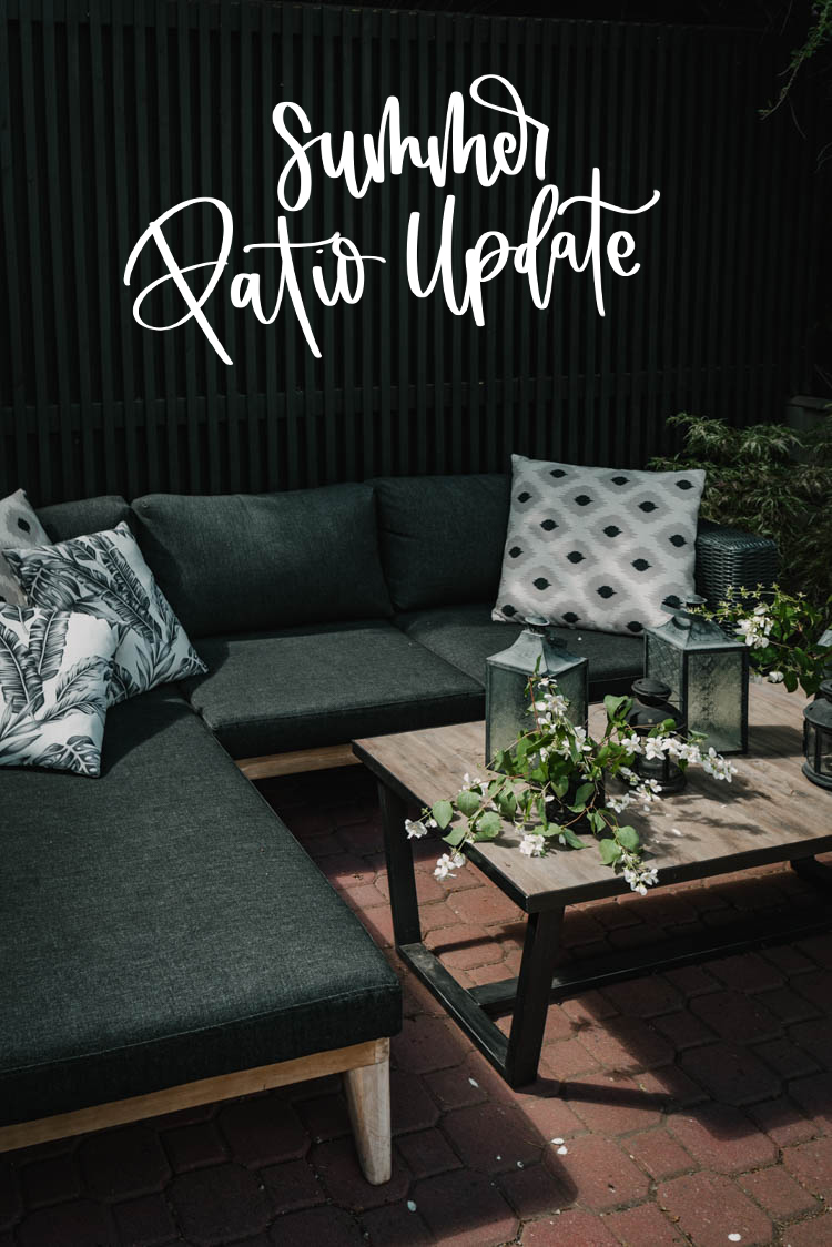 Dark and moody modern patio update for summer!