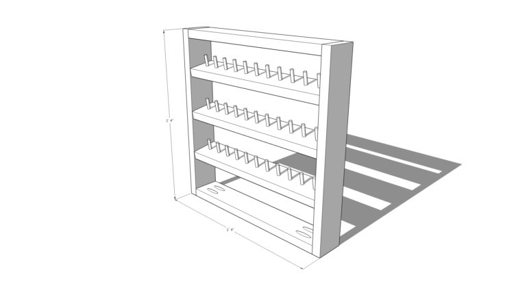 Free plans for a DIY thread shelf