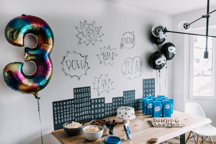 Superhero birthday party- such a fun boys birthday party using only decor from the dollar store!