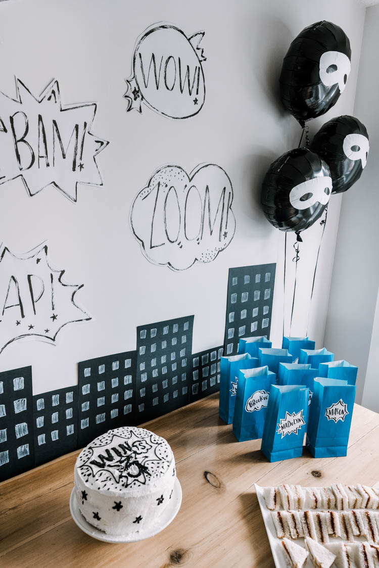 Superhero birthday party- such a fun boys birthday party using only decor from the dollar store!