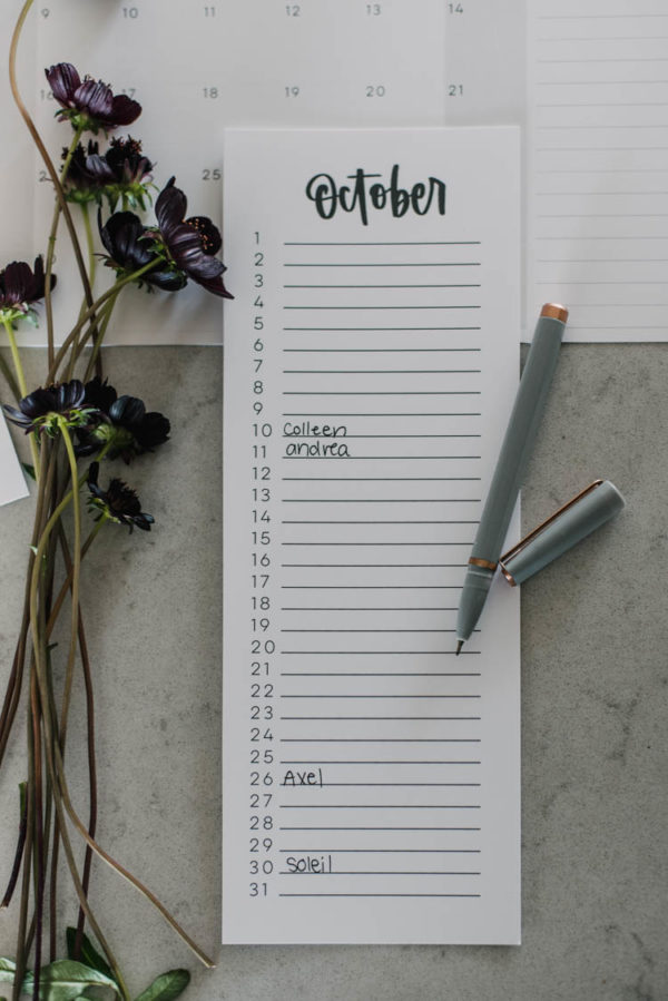 Free Printable Perpetual calendar... perfect for birthdays!