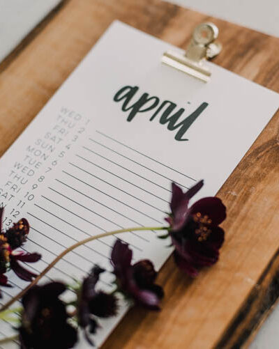 List style calendar free printable