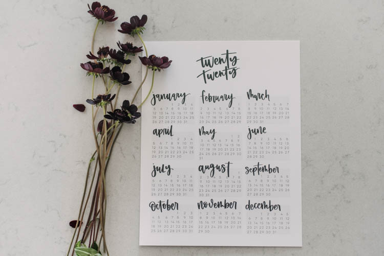 2020 printable calendars lemon thistle year at a glance 2020 printable