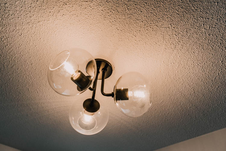 semi flush mount light turned on