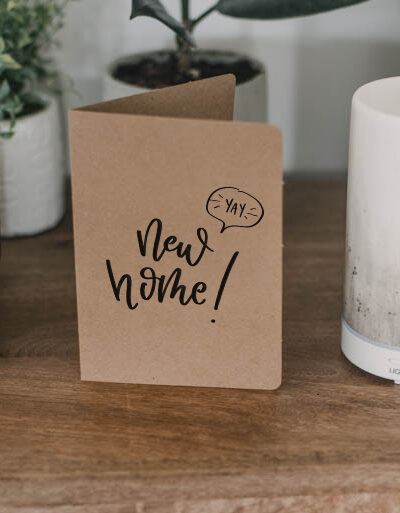 Free Printable (yay!) New Home Card and gift basket idea!