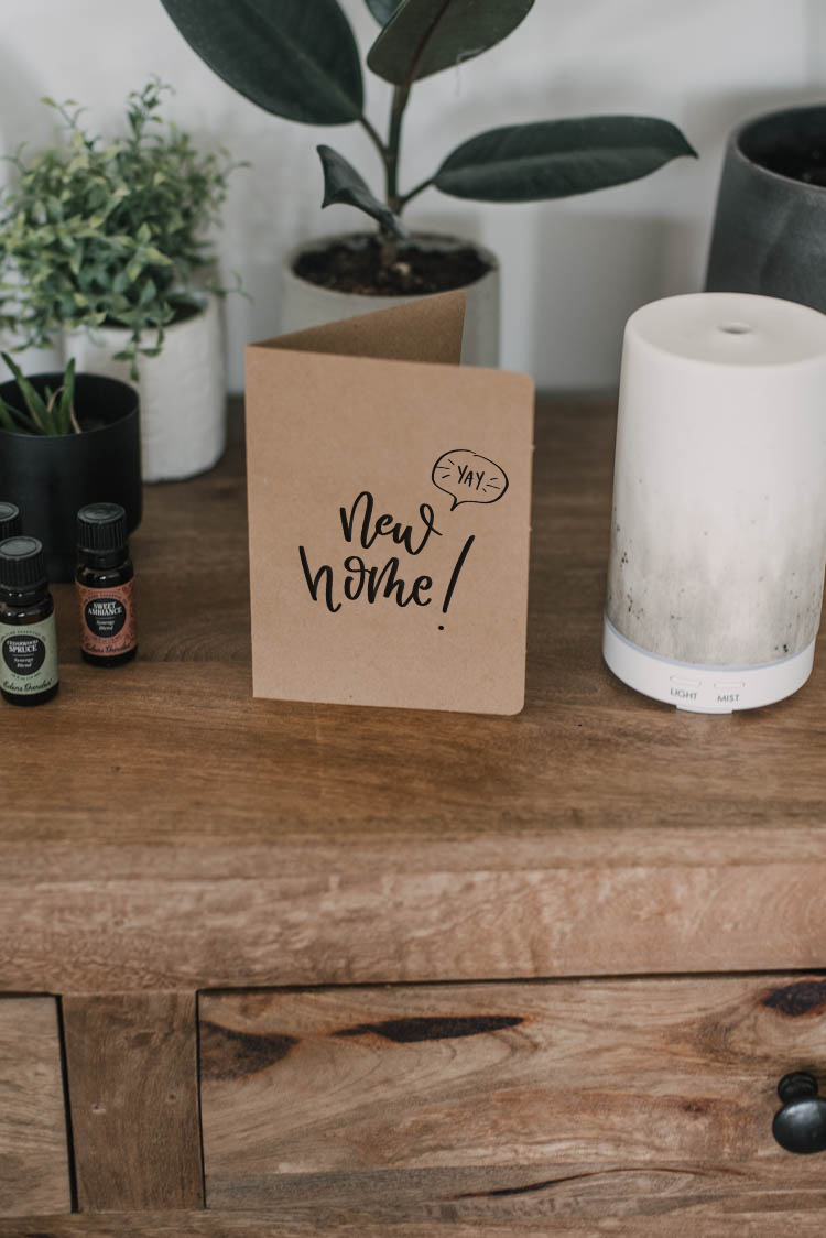 Free Printable (yay!) New Home Card and gift basket idea!