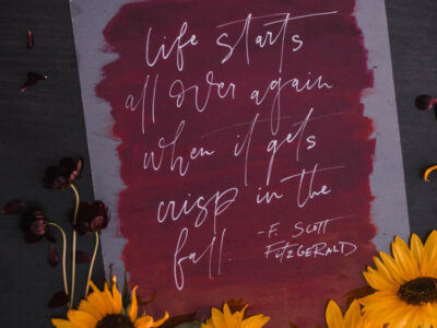 Fall DIY Acrylic Sign... love this hand painted look! 'Life starts all over again when it gets crisp in the fall'