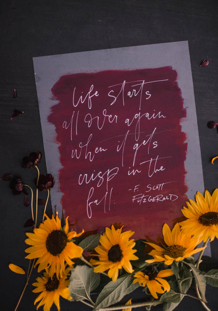 Fall DIY Acrylic Sign... love this hand painted look! 'Life starts all over again when it gets crisp in the fall'