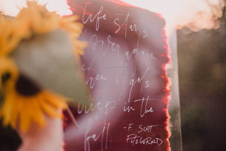 Fall DIY Acrylic Sign... love this hand painted look! 'Life starts all over again when it gets crisp in the fall'