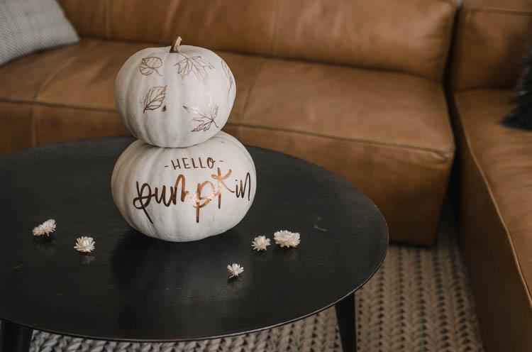Matte metallic pumpkins! Love the hand lettered 'hello pumpkin' design on this one! Plus free cut file