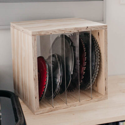 DIY Sawblade Storage box with acrylic dividers
