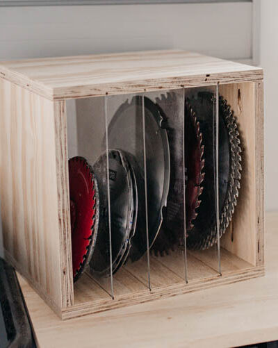DIY Sawblade Storage box with acrylic dividers