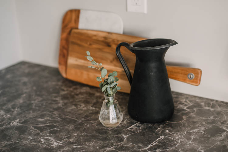 Cutting boards on the countertop for decor (and function!)