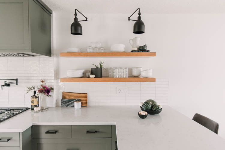 Fall home tour with simple modern decor for autumn in the kitchen