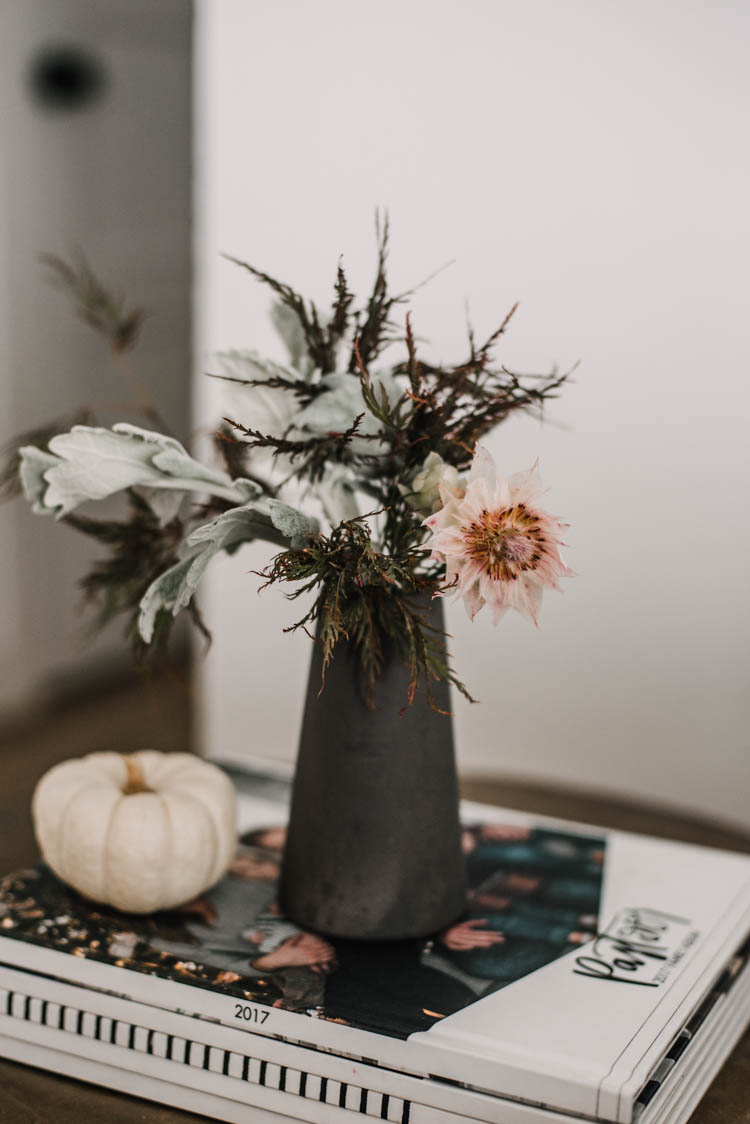 Modern floral arrangement for fall
