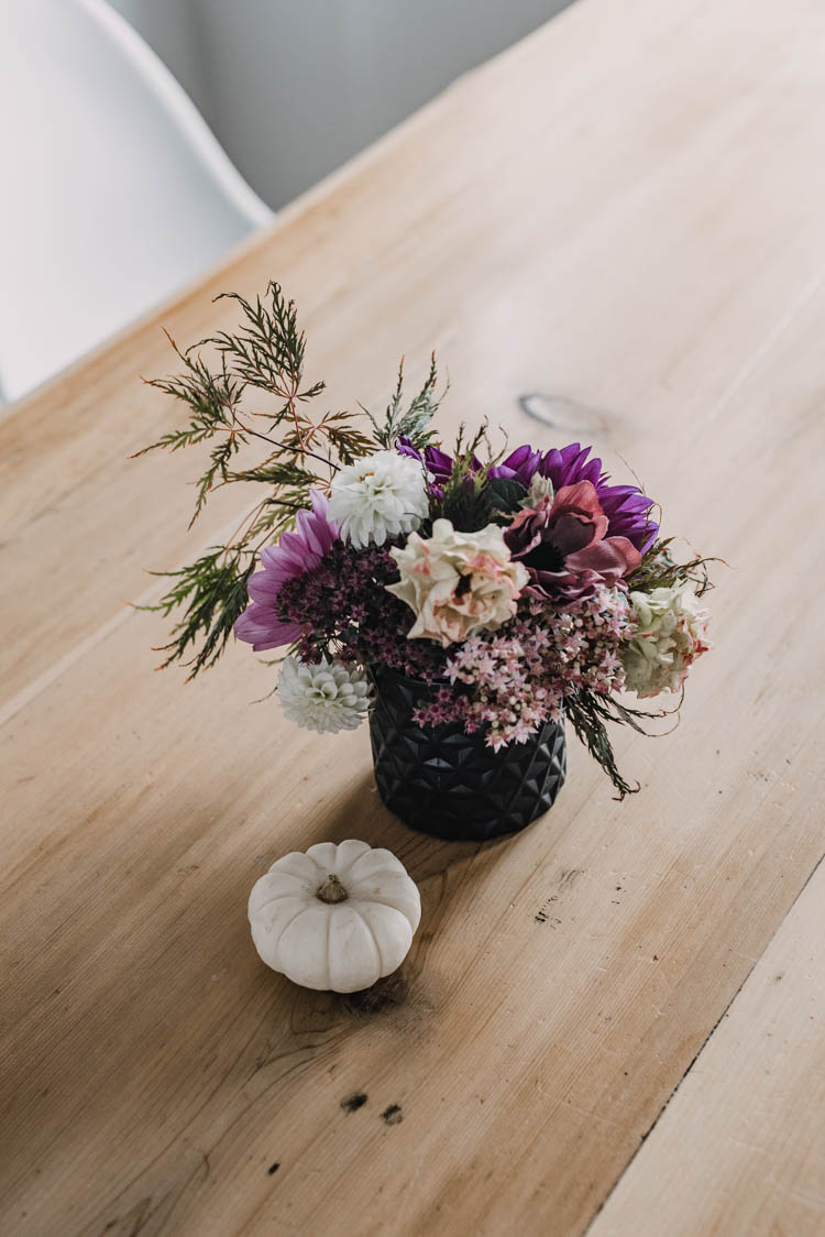 Wild garden floral arrangement for fall