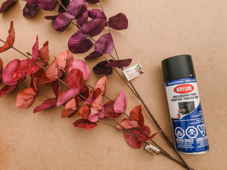 Transforming dollar store eucalyptus into halloween decorations