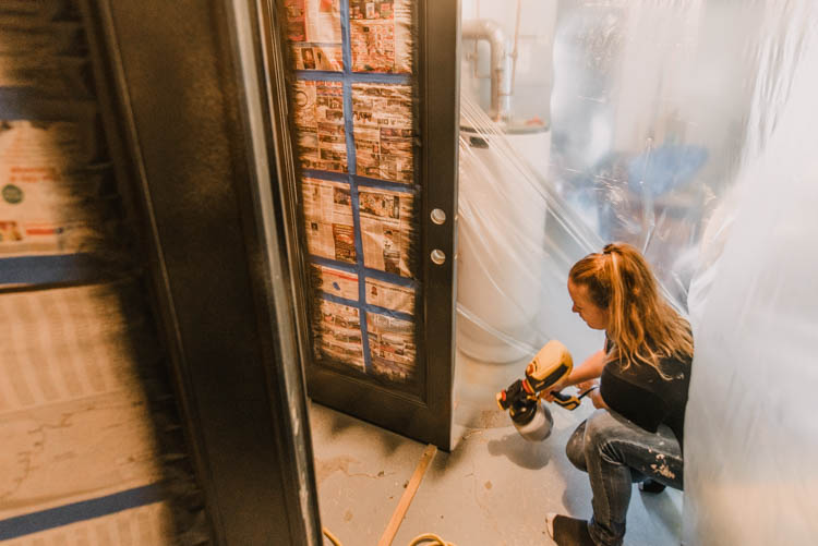 How we painted our patio doors using a paint sprayer