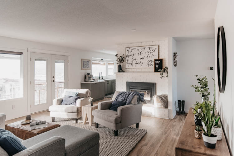 BEFORE - we painted our patio doors black!