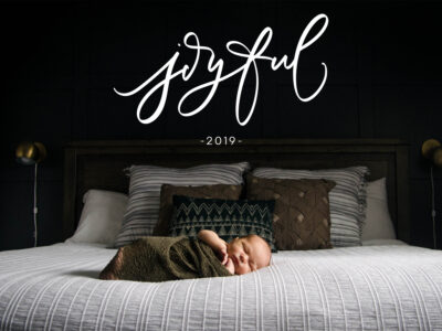 joyful 2019 handlettered card design (download)