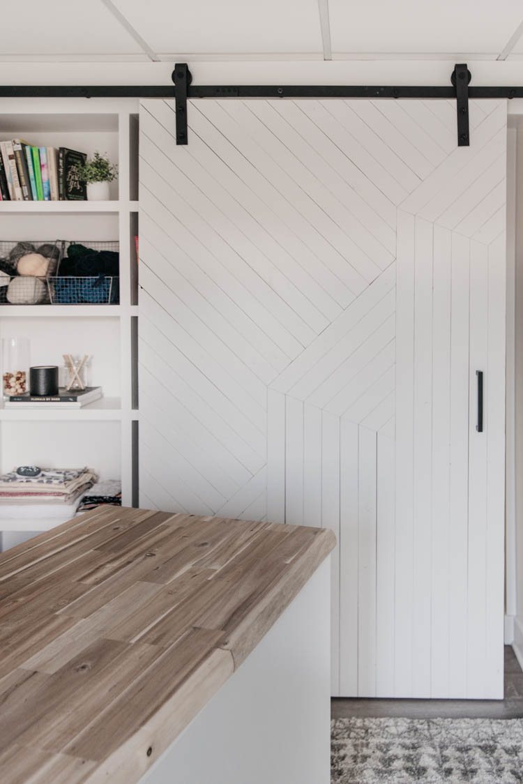 DIY Barn Door with a modern wood pattern