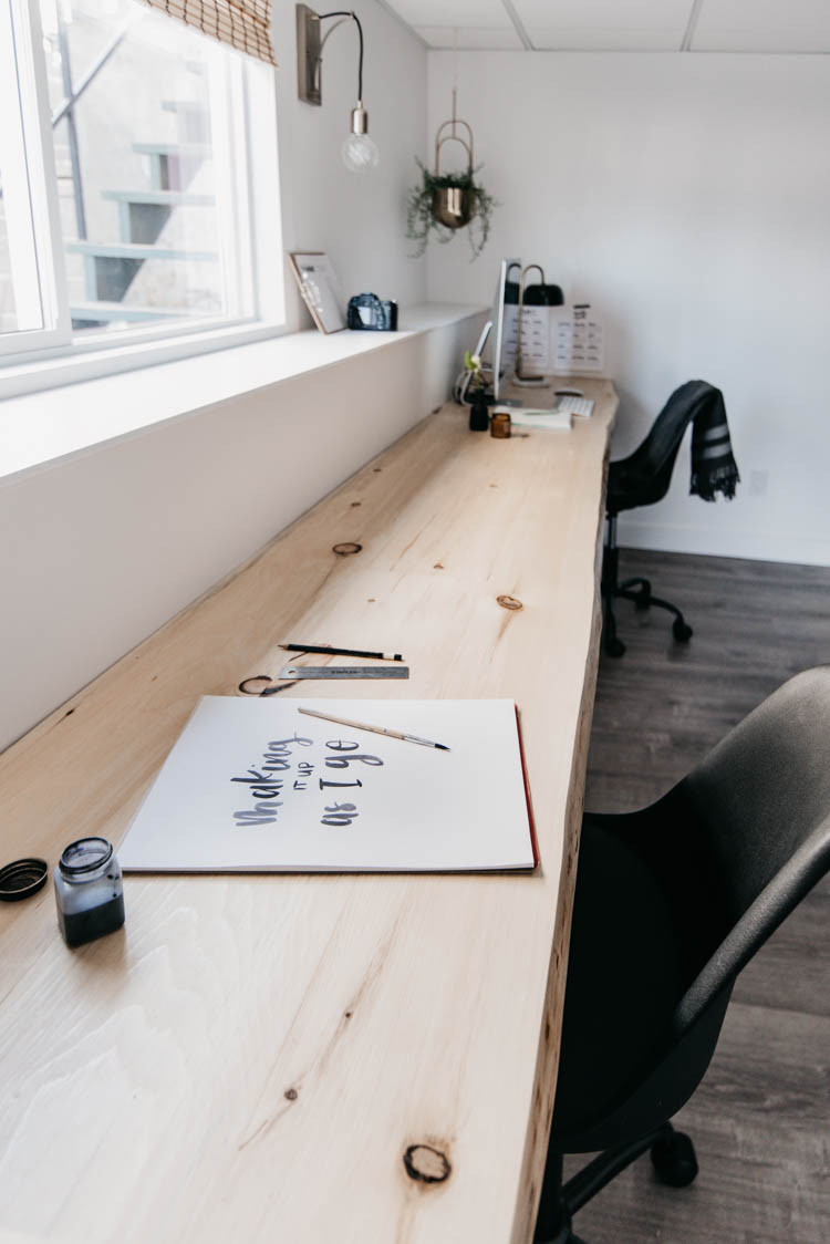 DIY Office Reveal (live edge desk!) with lots of craft storage (like that cricut cart!)