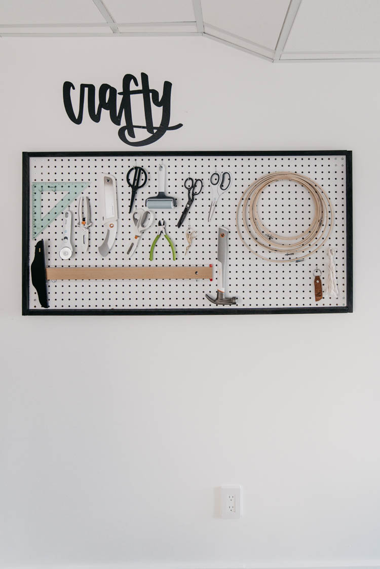 DIY Framed Peg Board for craft room