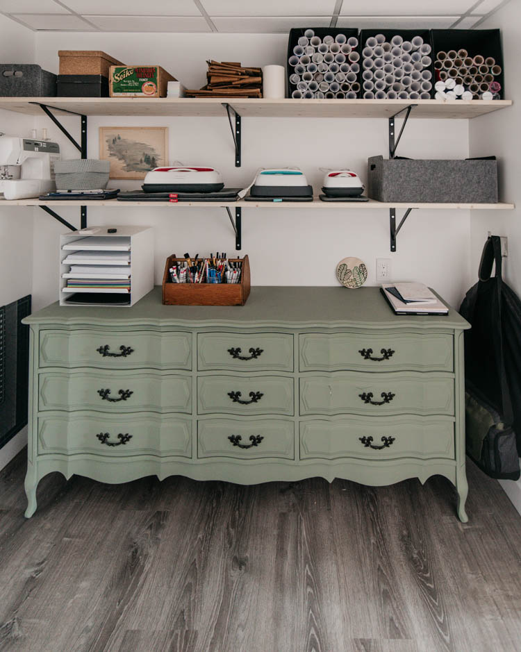 Craft room storage closet