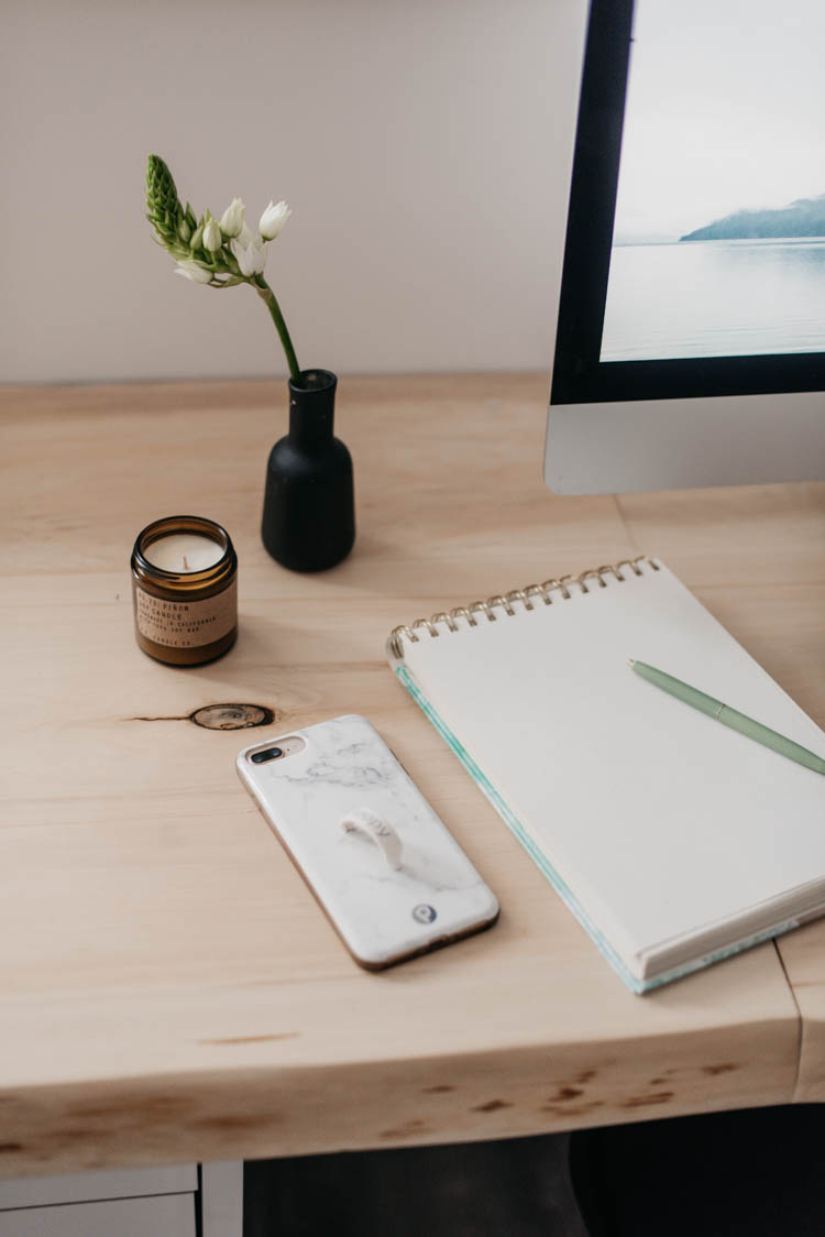 DIY Dream desk- wall to wall live edge