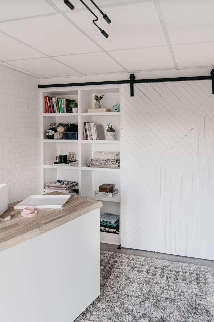Basement studio reveal- full of diy storage and decor