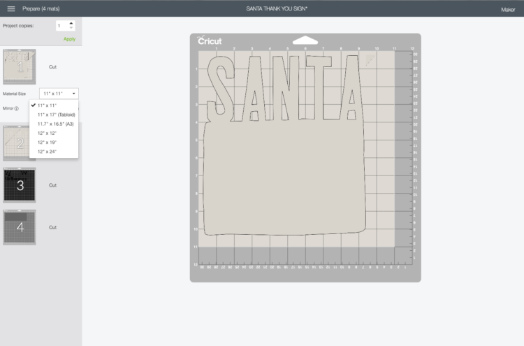 Cut wood with the cricut maker- Santa cutout sign