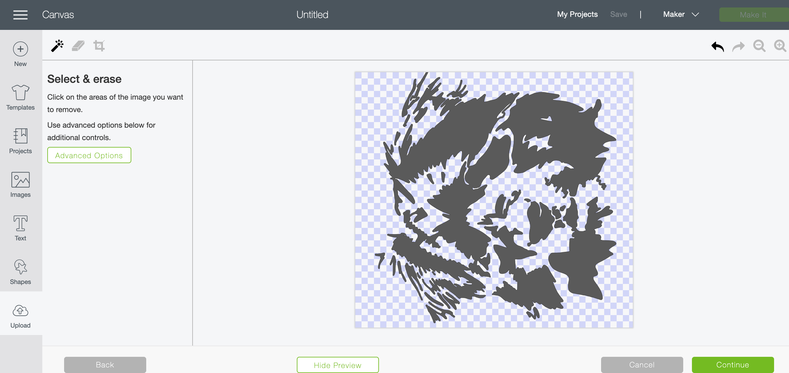 how to use preview to see if you've deleted all white space in cricut design space