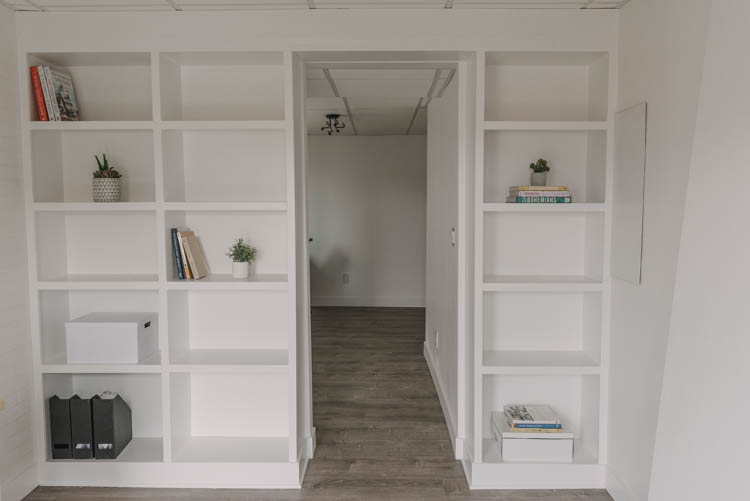 DIY Built in Shelving with tips to build it yourself... with a drop ceiling