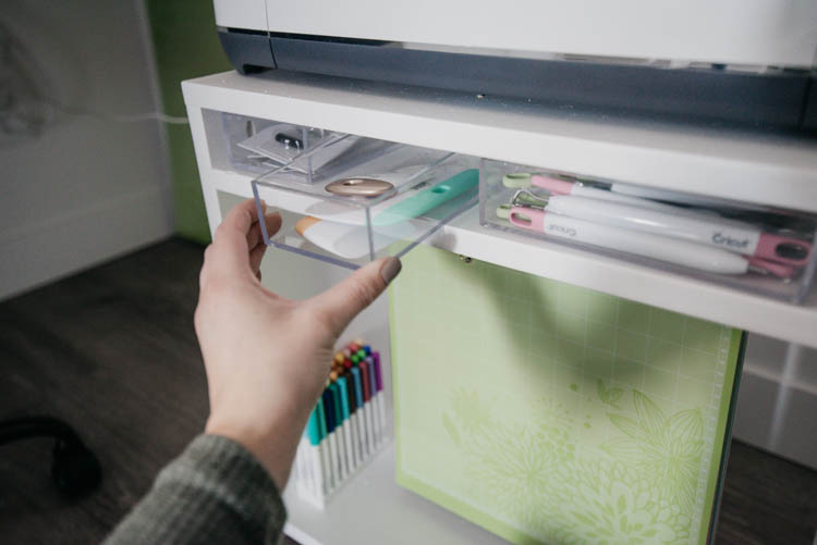 DIY Cricut Storage + Caddy... perfect to keep everything handy and ready to use but tucked out of the way!