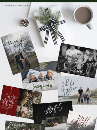 Hand lettered holiday card bundle- such great editable designs!